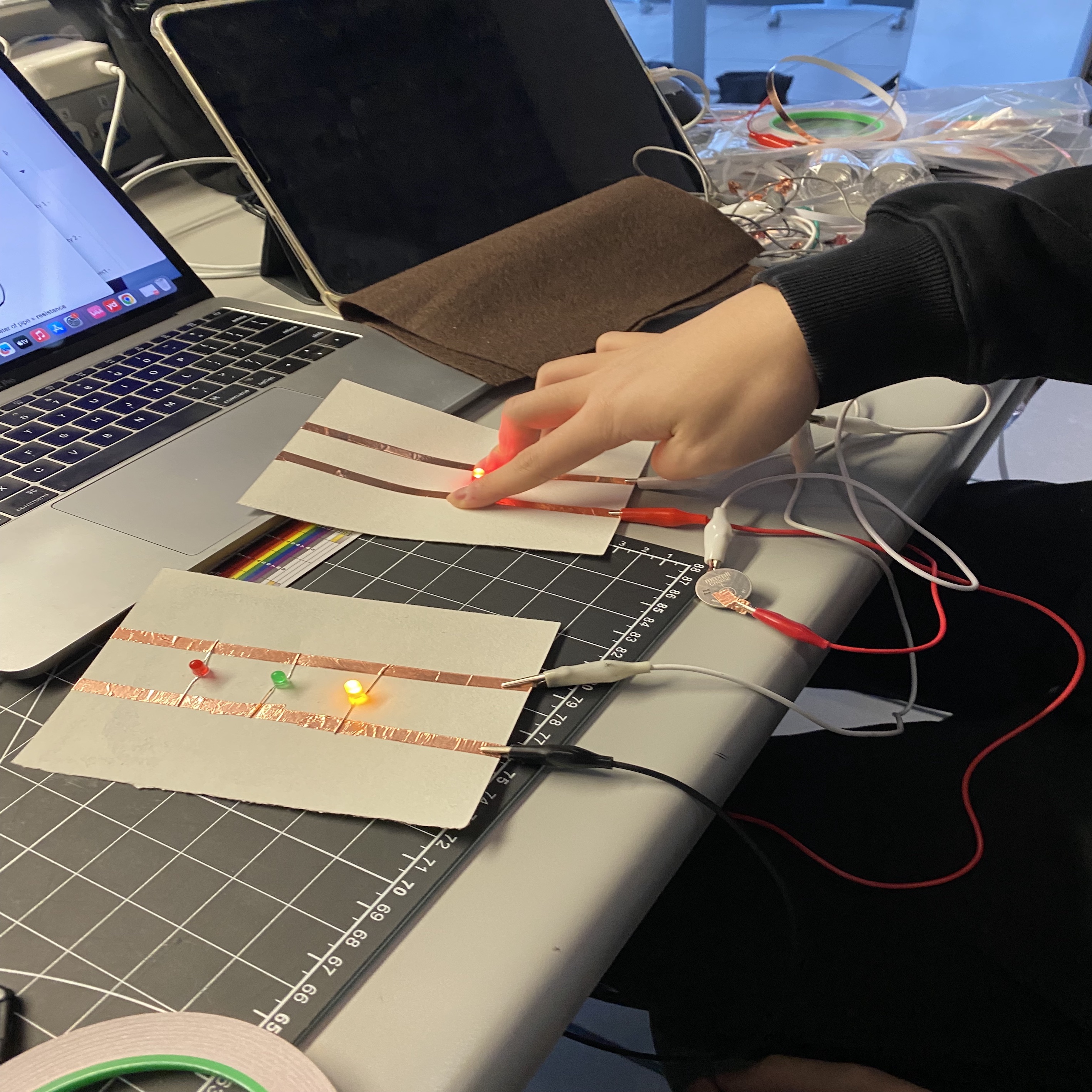 Try to connect a circuit with three LED lights to a circuit with only one LED light together.