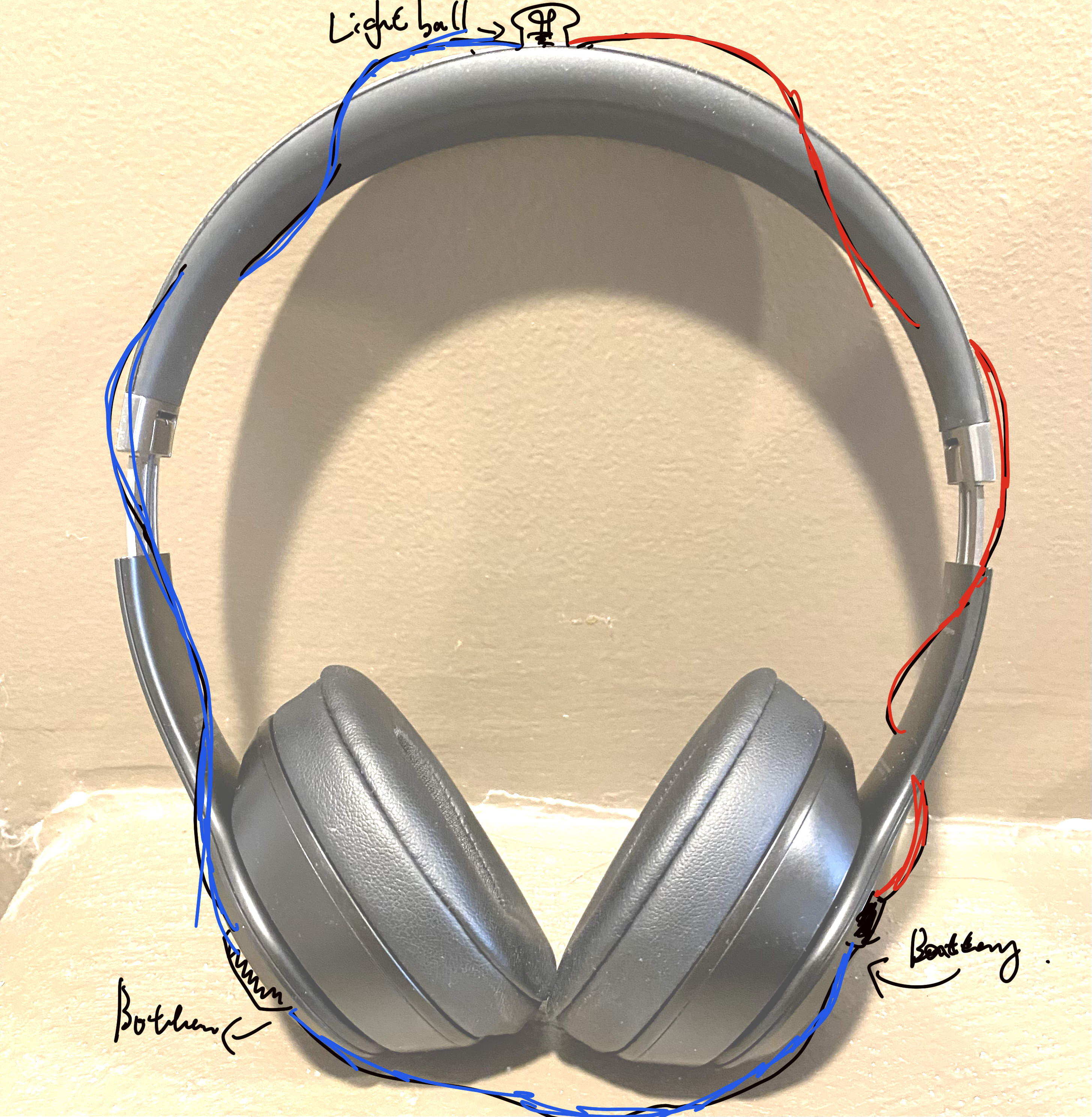 The final circuit sketch on the photo.