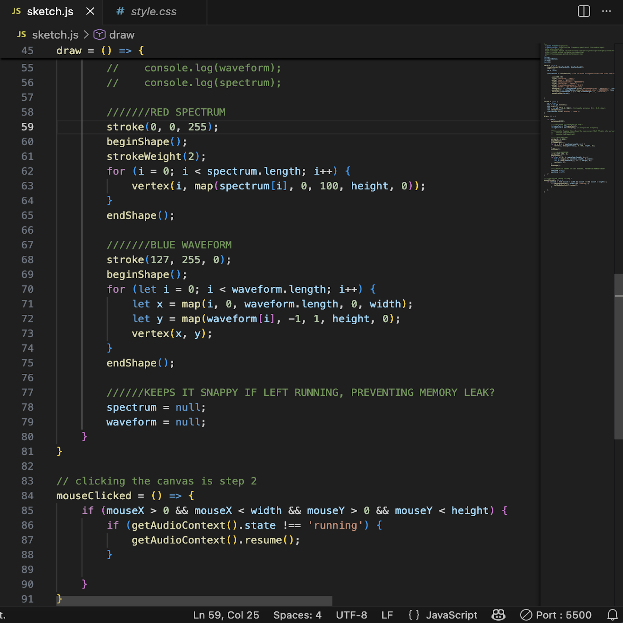 Code for changing the color of JavaScript