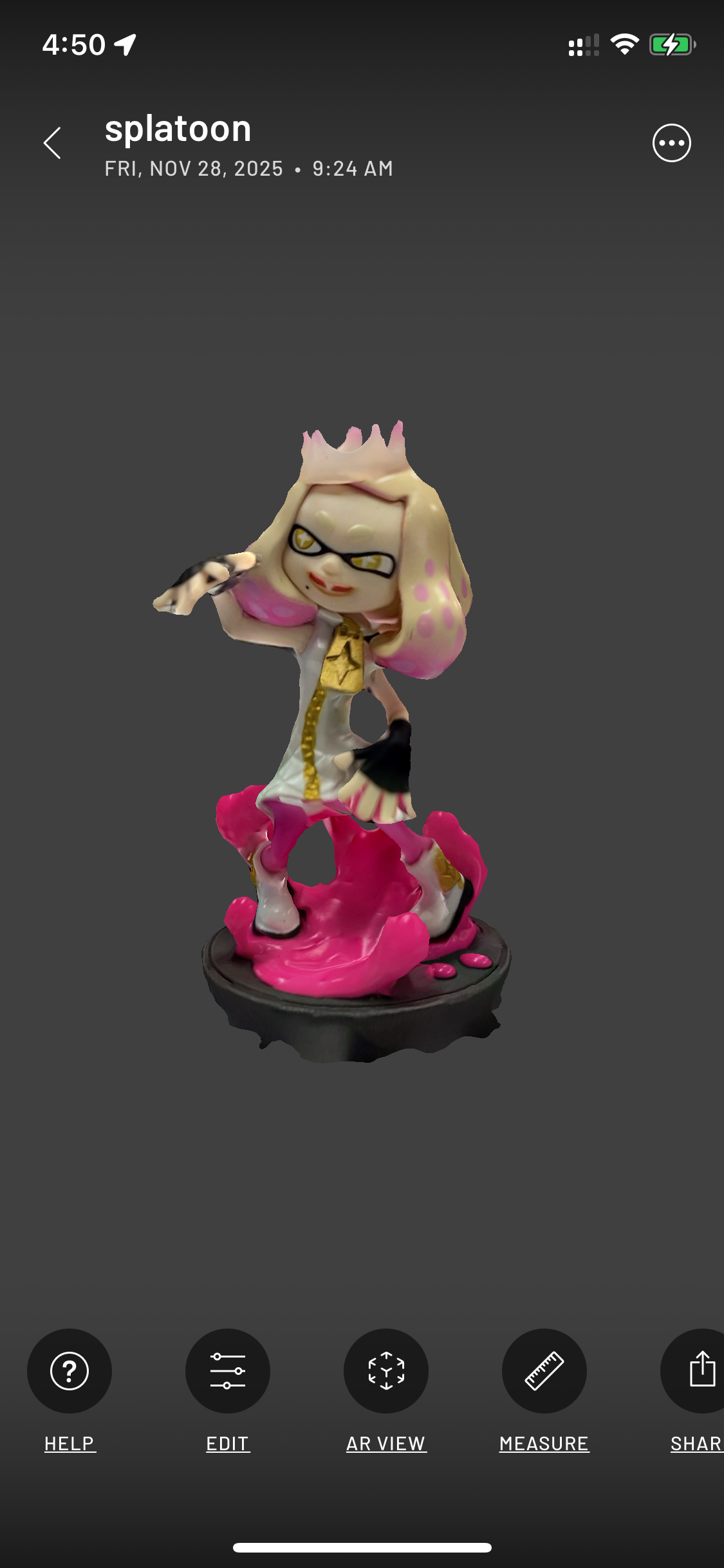 Scanned game character front view