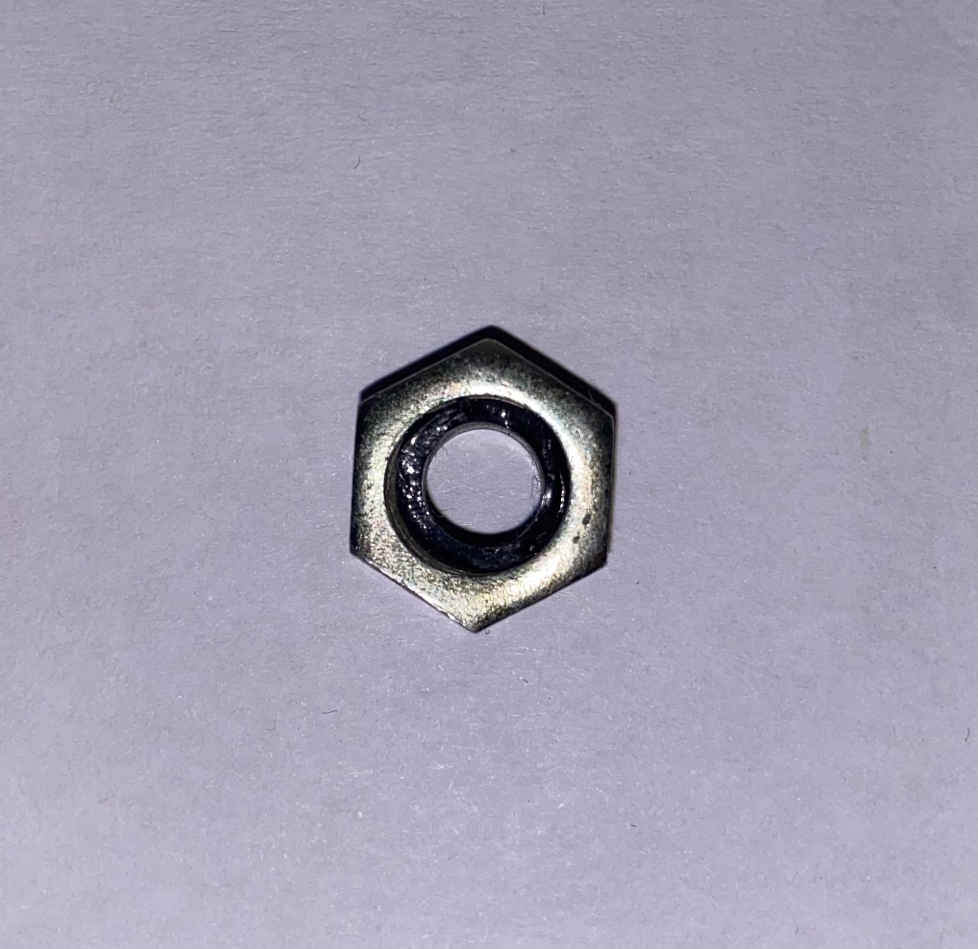 The top view of the nut