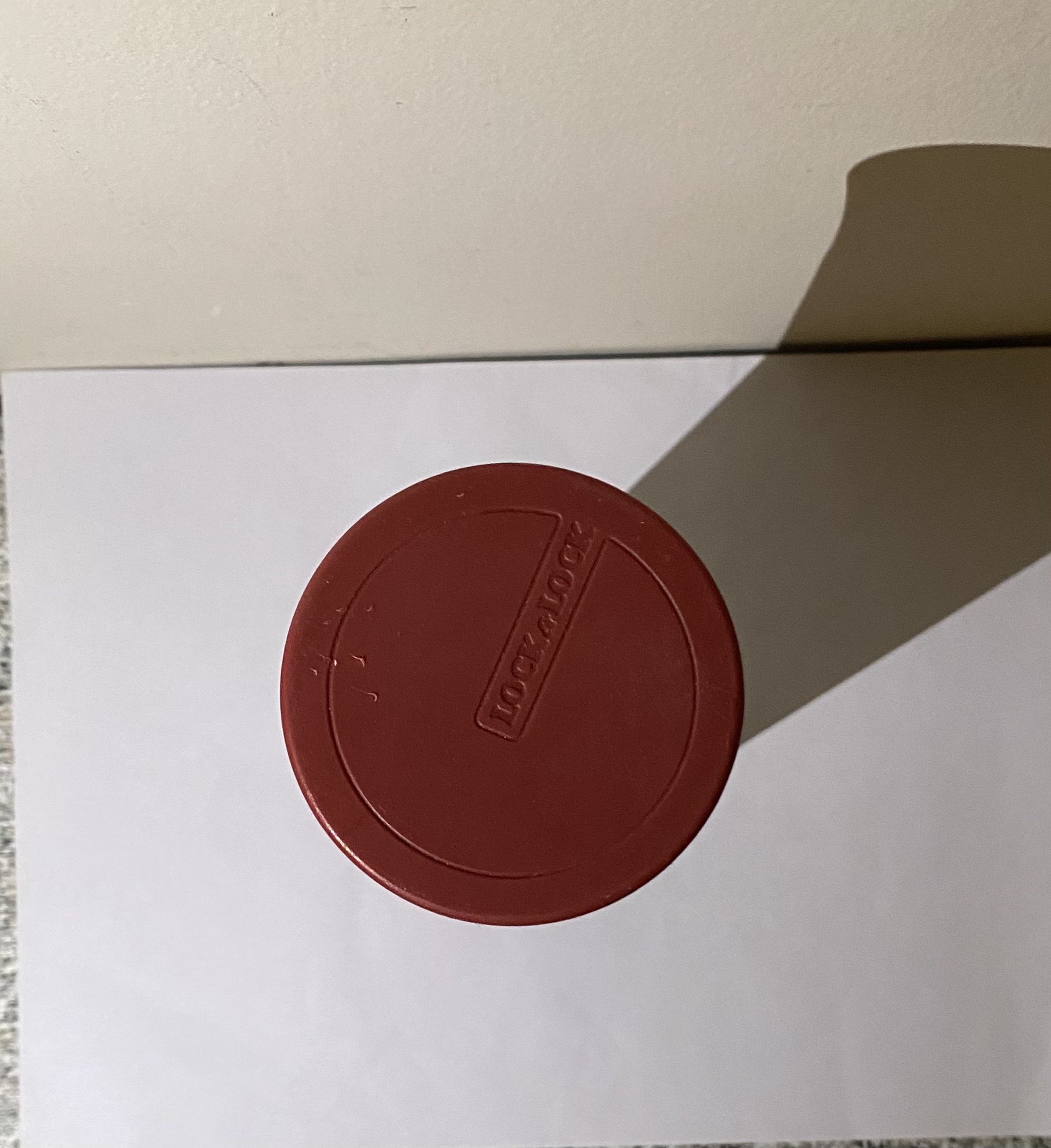 The up-view of the water bottle