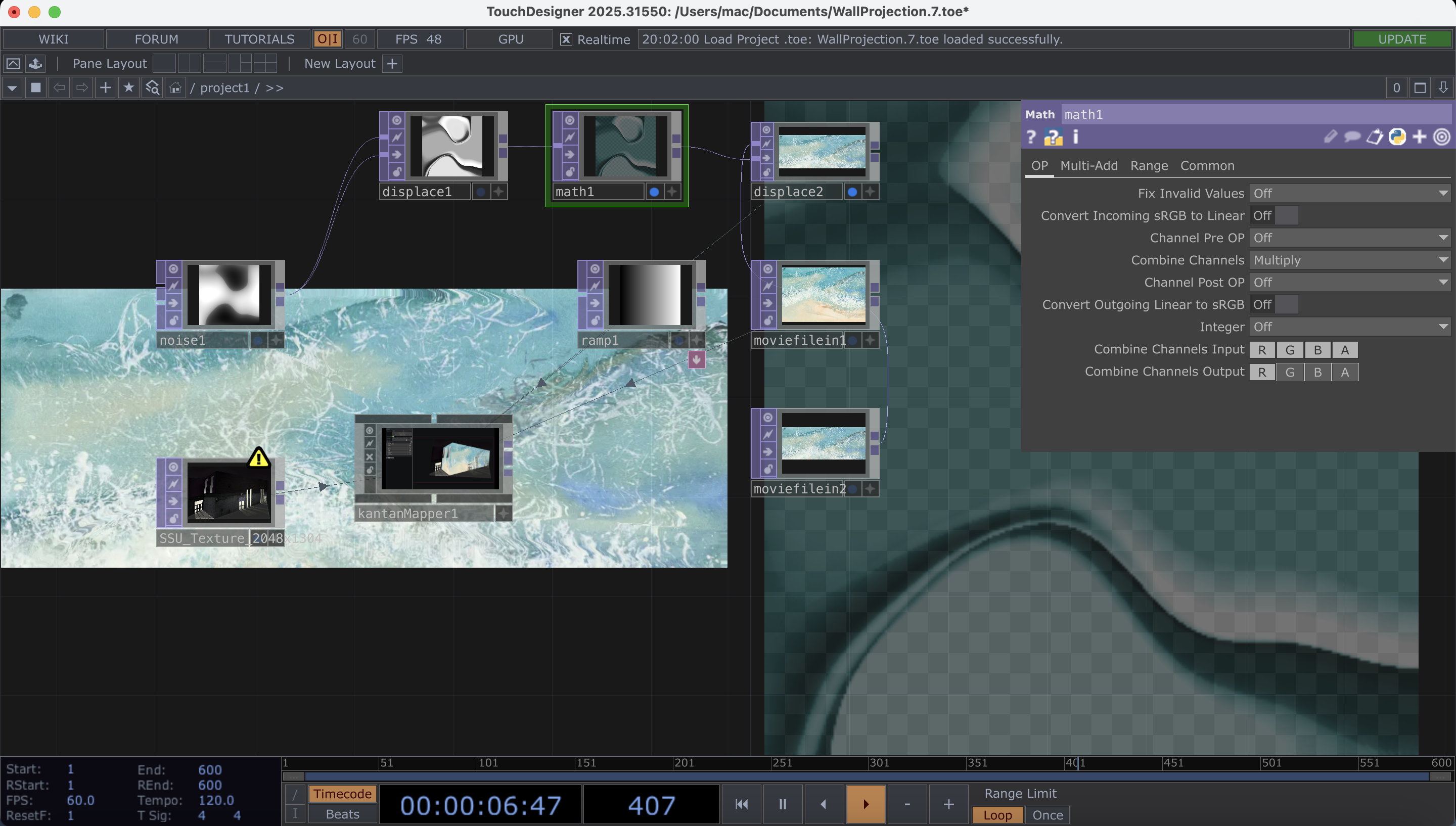 Touch Designer image and noise effect setting