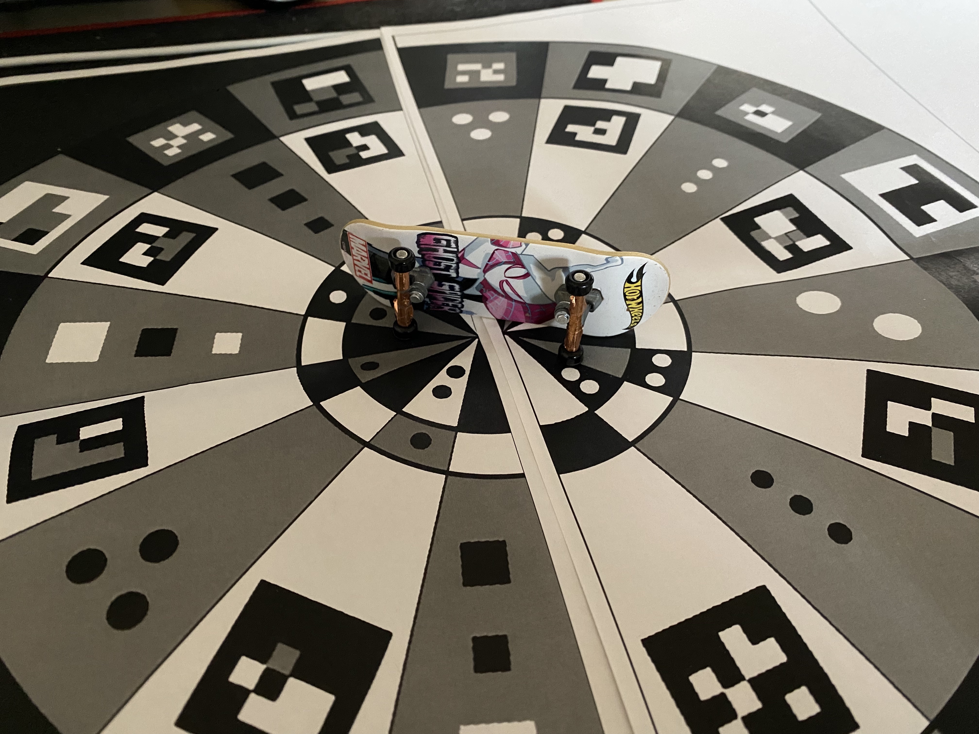 Scanning proccess of the toy skateboard figure